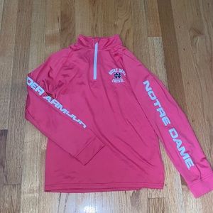 pink under armour quarter zip